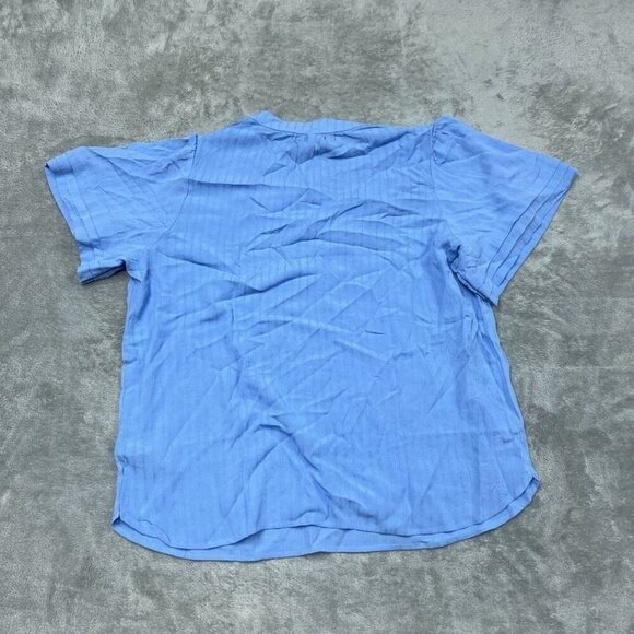 Well Worn Womens Light Blue V-Neck Short Sleeve Top Size L d0621 - Picture 7 of 8